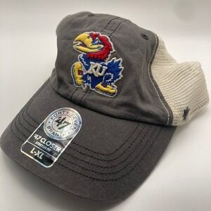 Kansas University KU Jayhawk "47‎ Cap L/XL Grey Collegiate Gameday Sport Fan